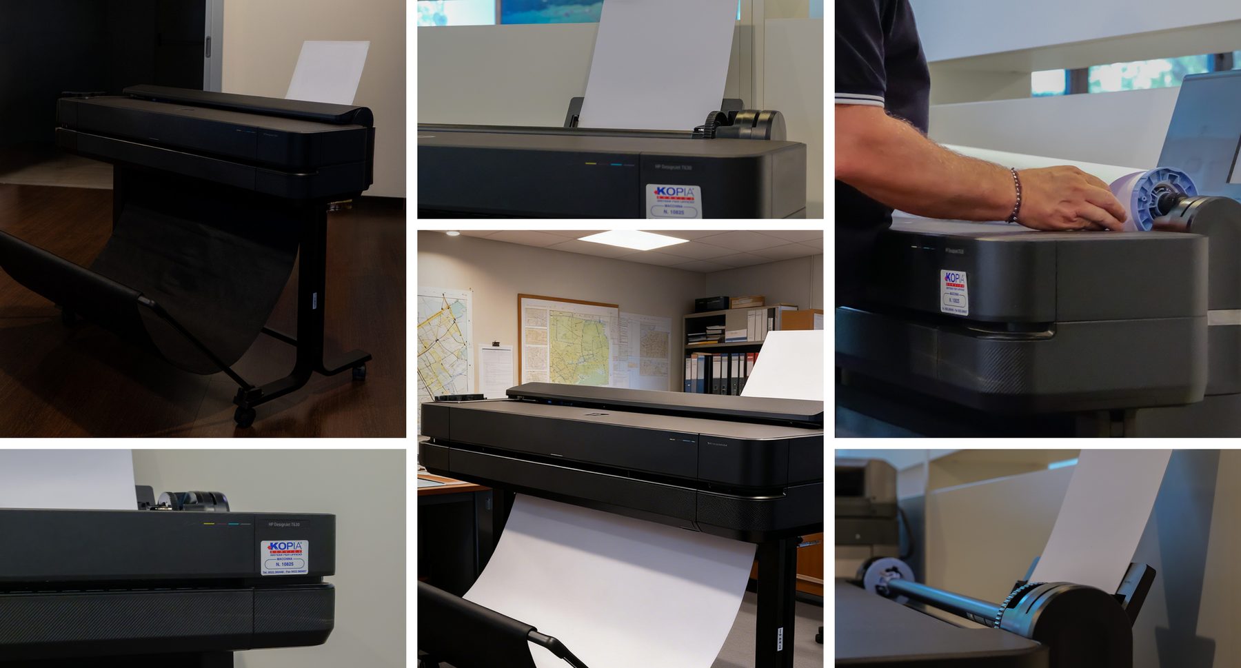 Plotter HP grande formato in studi tecnici e uffici di progettazione