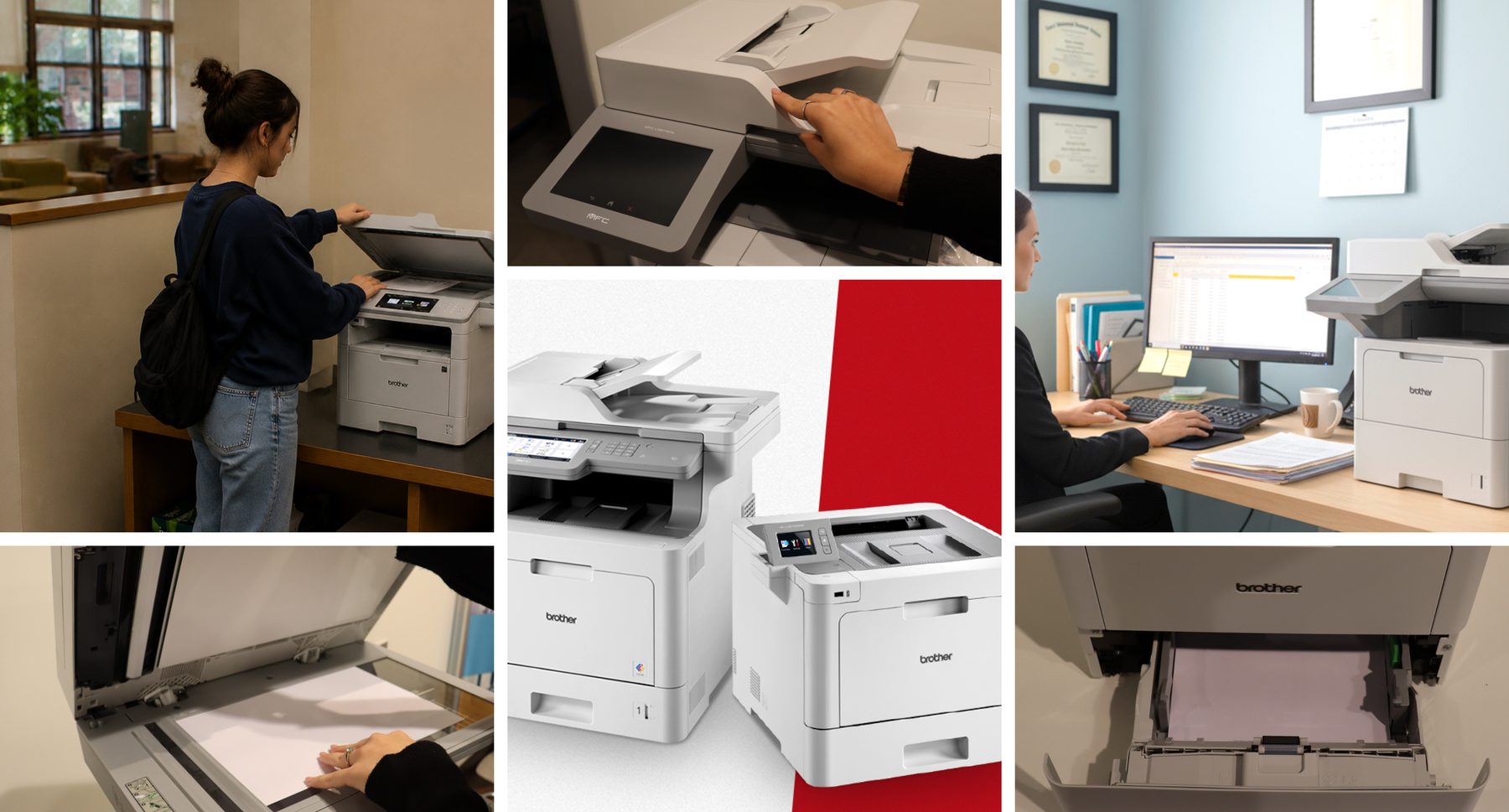 Stampanti professionali Brother in uffici, biblioteche e ambienti di lavoro
