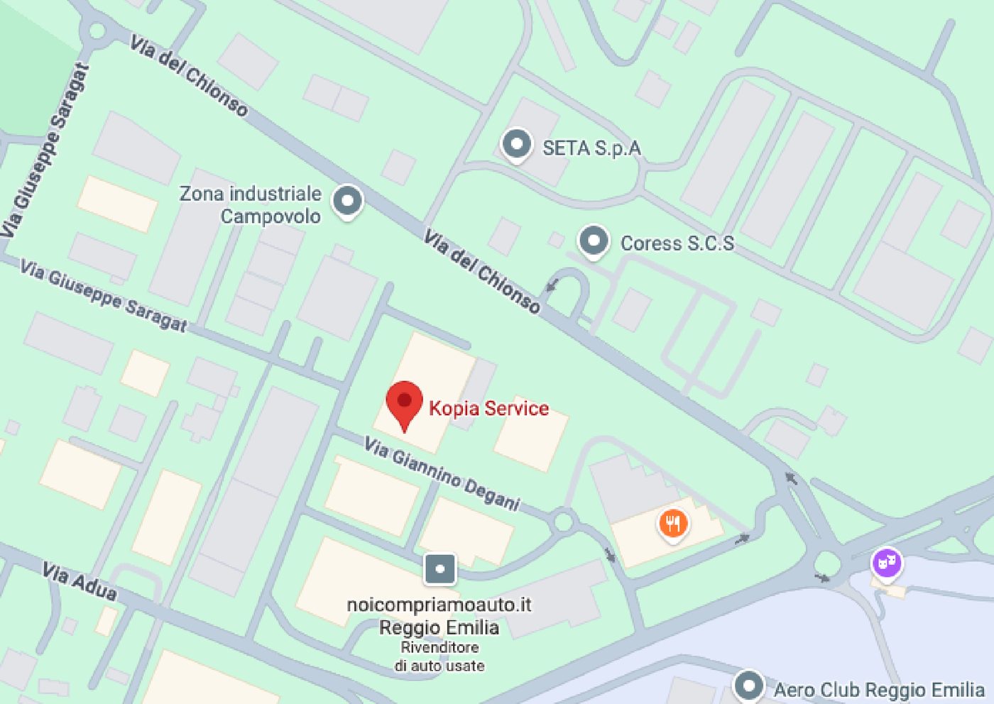 Mappa: Kopia Service, Via Giannino Degani 8, Reggio Emilia
