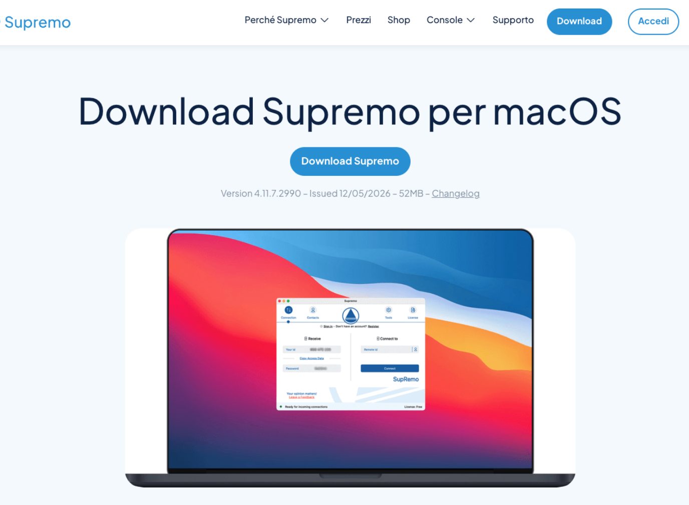 Download di Supremo per macOS